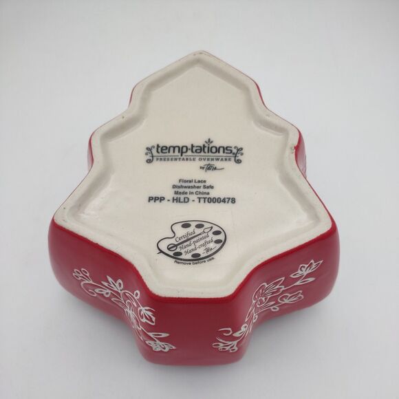 Temp-tations Floral Lace Red Tree Shaped Nesting Measuring Cups Set - Picture 7 of 8